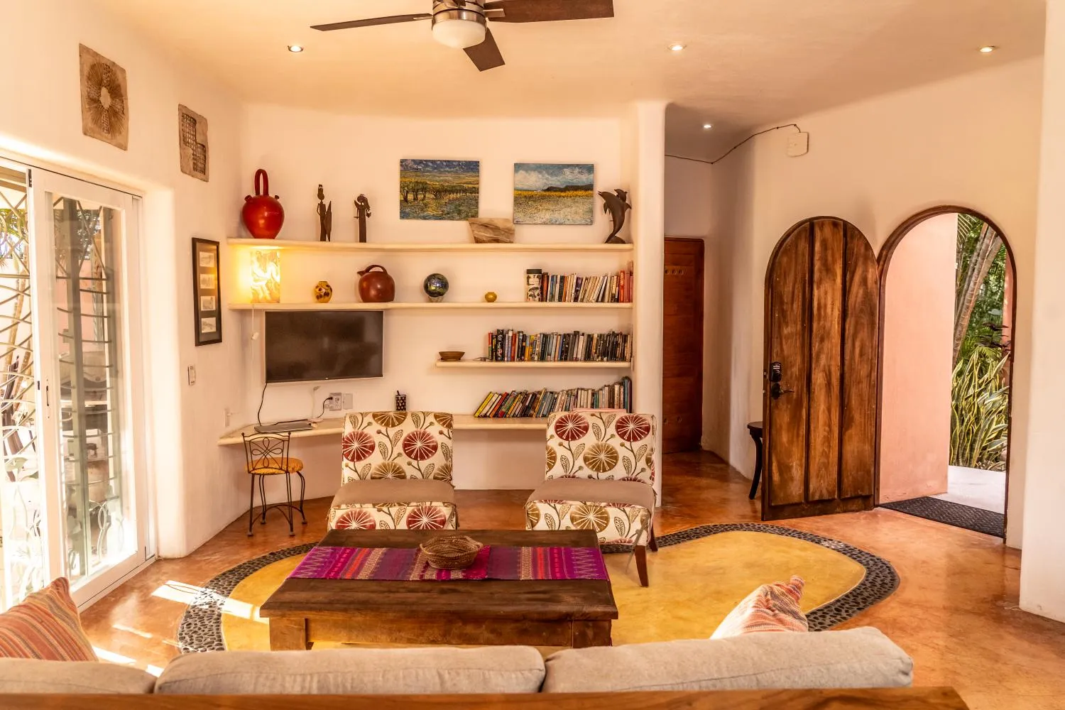 Living with entry door