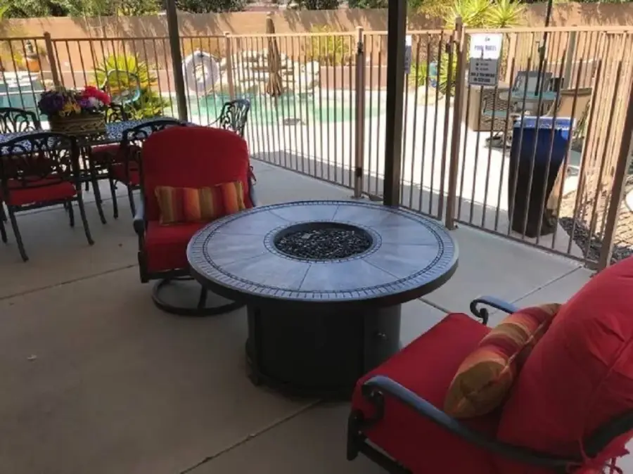 Relaxing evening are enjoyed around our outdoor firepit