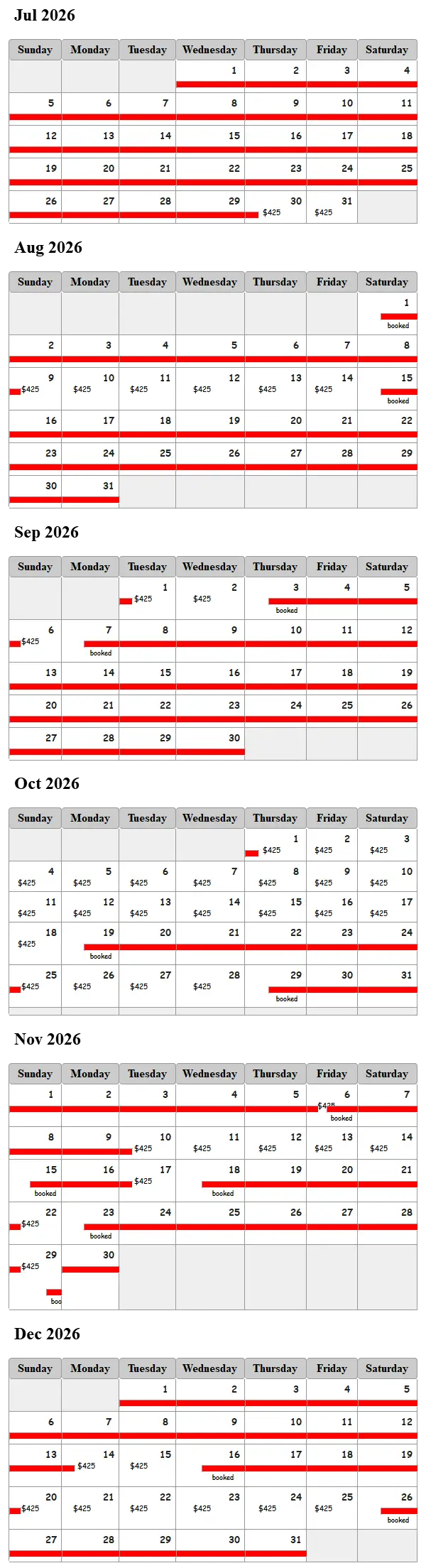 Casa Mango Sayulita availability calendar